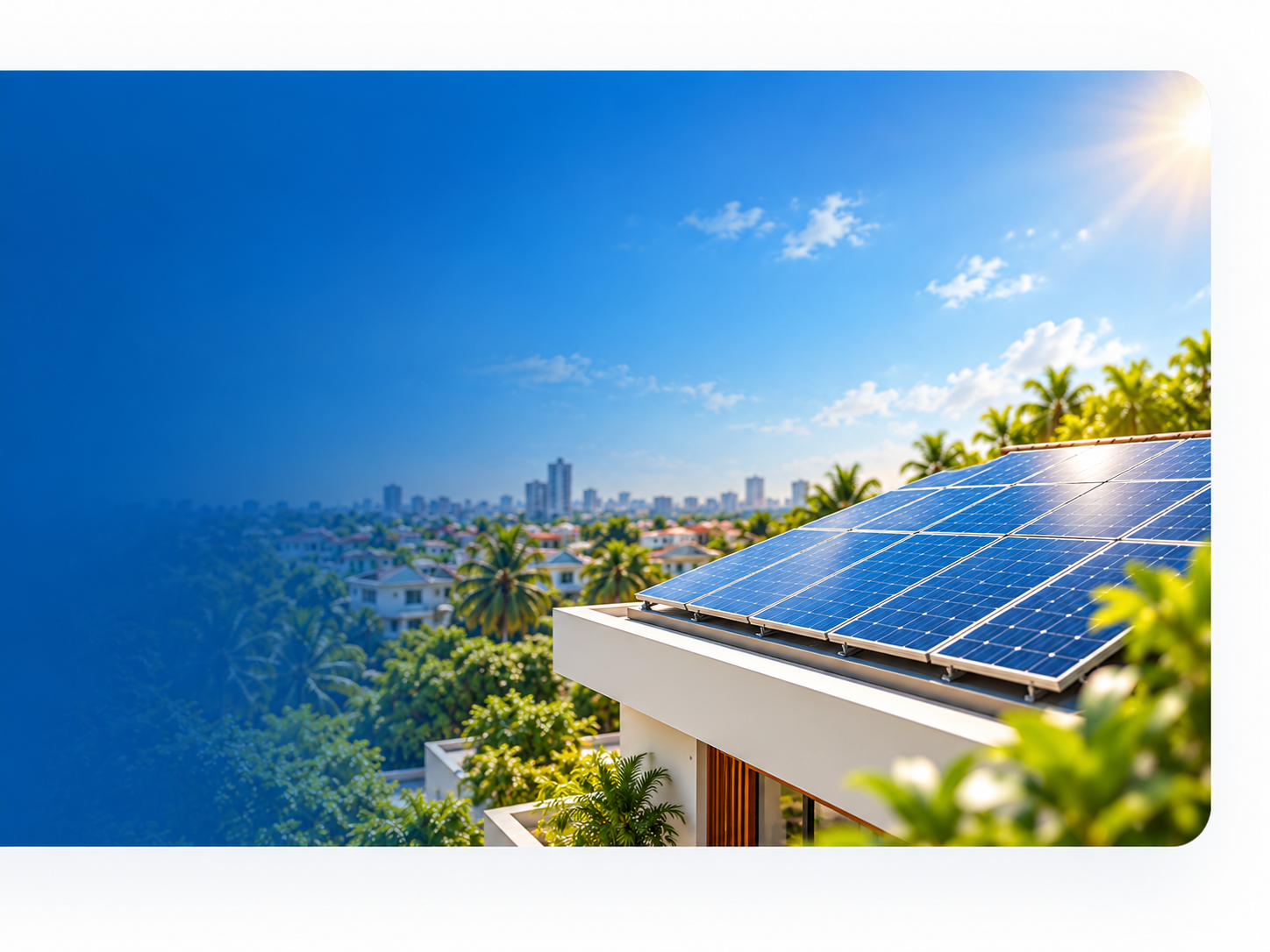 Modern rooftop solar panels for homes in Chennai